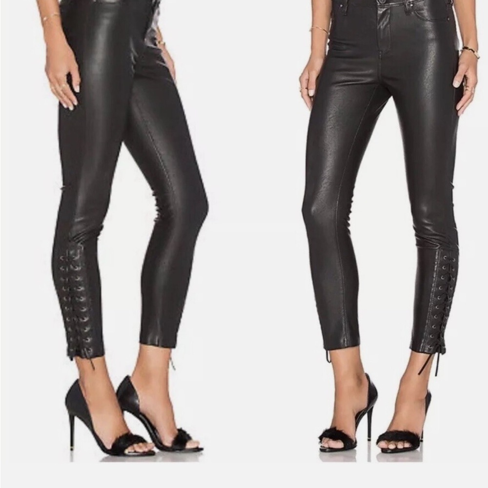 Blank NYC vegan Leather Lace Up Pants sz 26